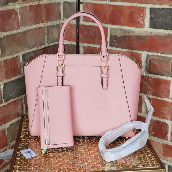 Michael Kors Large Pale Pink Ciara + Wallet NWT - Picture 5 of 8